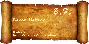 Beron Hektor névjegykártya